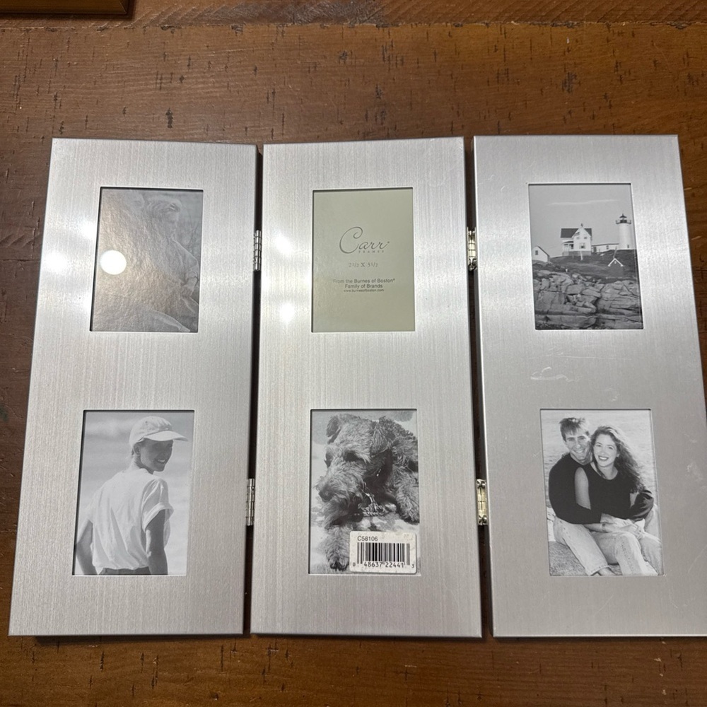 Carr Silver Accents Picture Frame Set 2.5”x3.5” openings for 6 photos